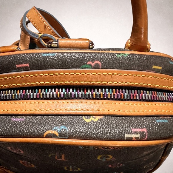 DOONEY & BOURKE Vintage Multicolor DB Round Mini Backpack Rainbow Zipper | EUC - Picture 4 of 8
